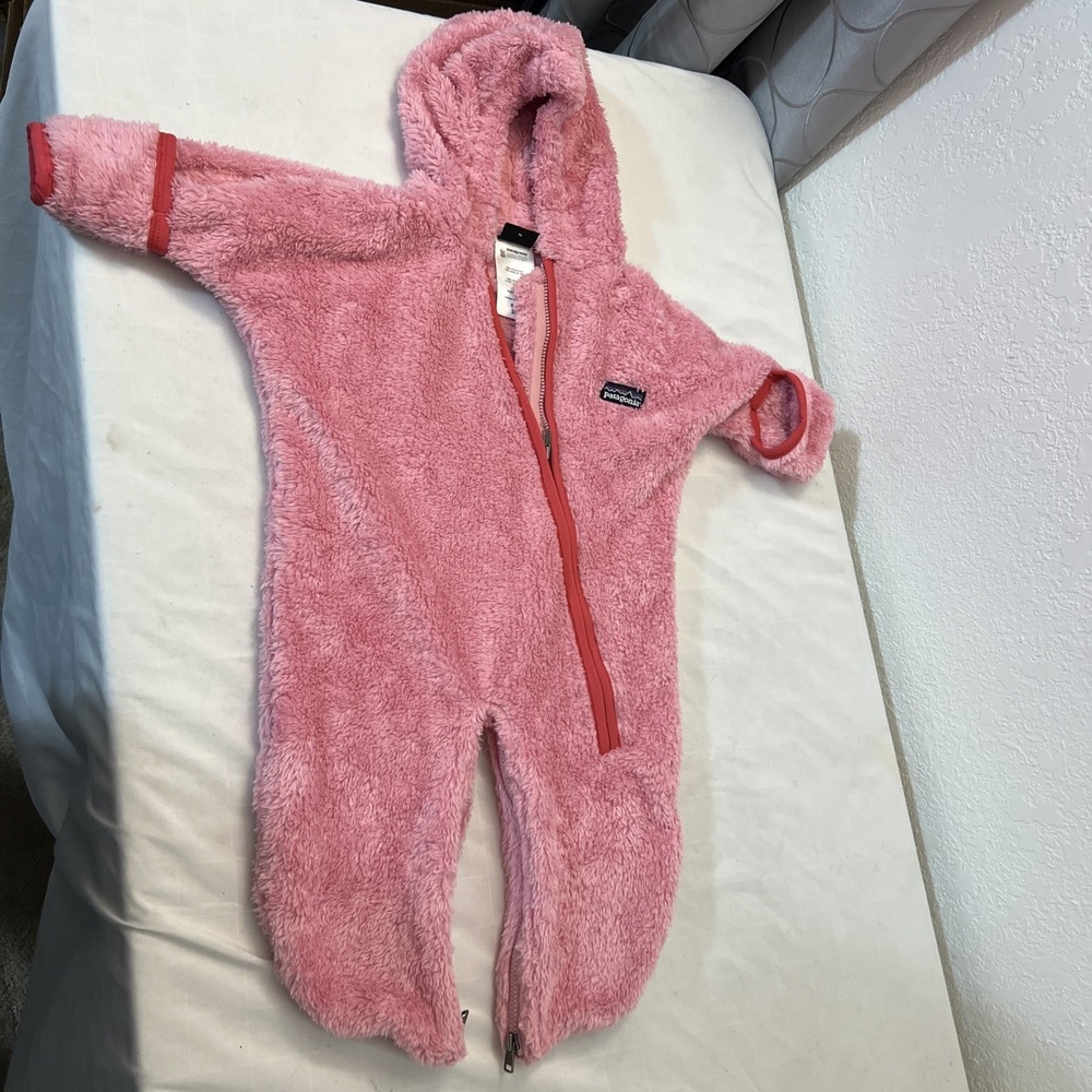 PATAGONIA Infant Baby Synchilla Fleece Hi Plush BUNTING Suit Size 3 Months Pink